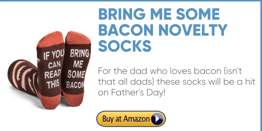 if you can read this bring me bacon socks funny father's day gift